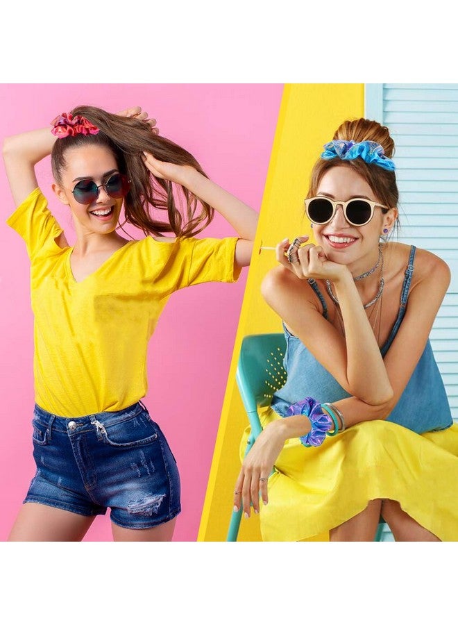 OCATO 24Pcs Hair Scrunchies For Girls Shiny Metallic Scrunchies Cute Elastic Hair Bands Scrunchy Hair Ties Ponytail Holder For Girls Women Hair Accessories With A Gift Bag For Gym Dance Party Club - Image 5