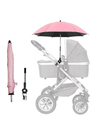 Adjustable 75 cm Baby Stroller Parasol with Clip - Universal UV Protection Umbrella 50+ for Strollers, Wheelchairs, Beach Chairs - 360 Degree Waterproof Sunshade in Pink - pzsku/Z786868001D3188D30568Z/45/_/1723097117/615e28c7-3322-4aad-ac77-2b79cc4a4fb7