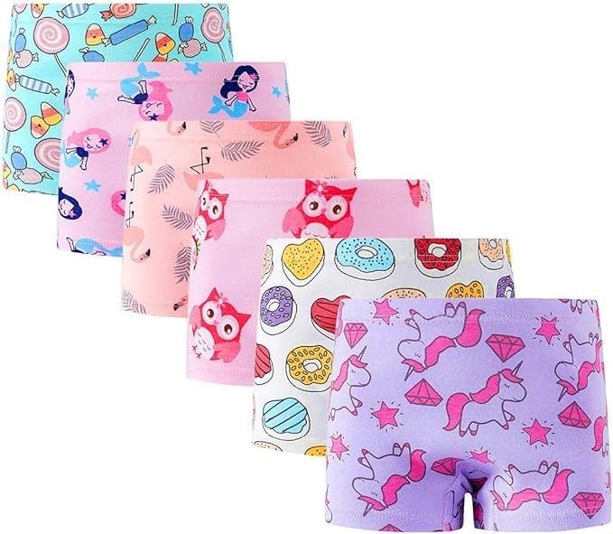 Closecret Soft Cotton Girls' Panties Boyshort Little Girls' Underwear Toddler Undies (Multicolor) 6-7 yr,S1 - Image 1