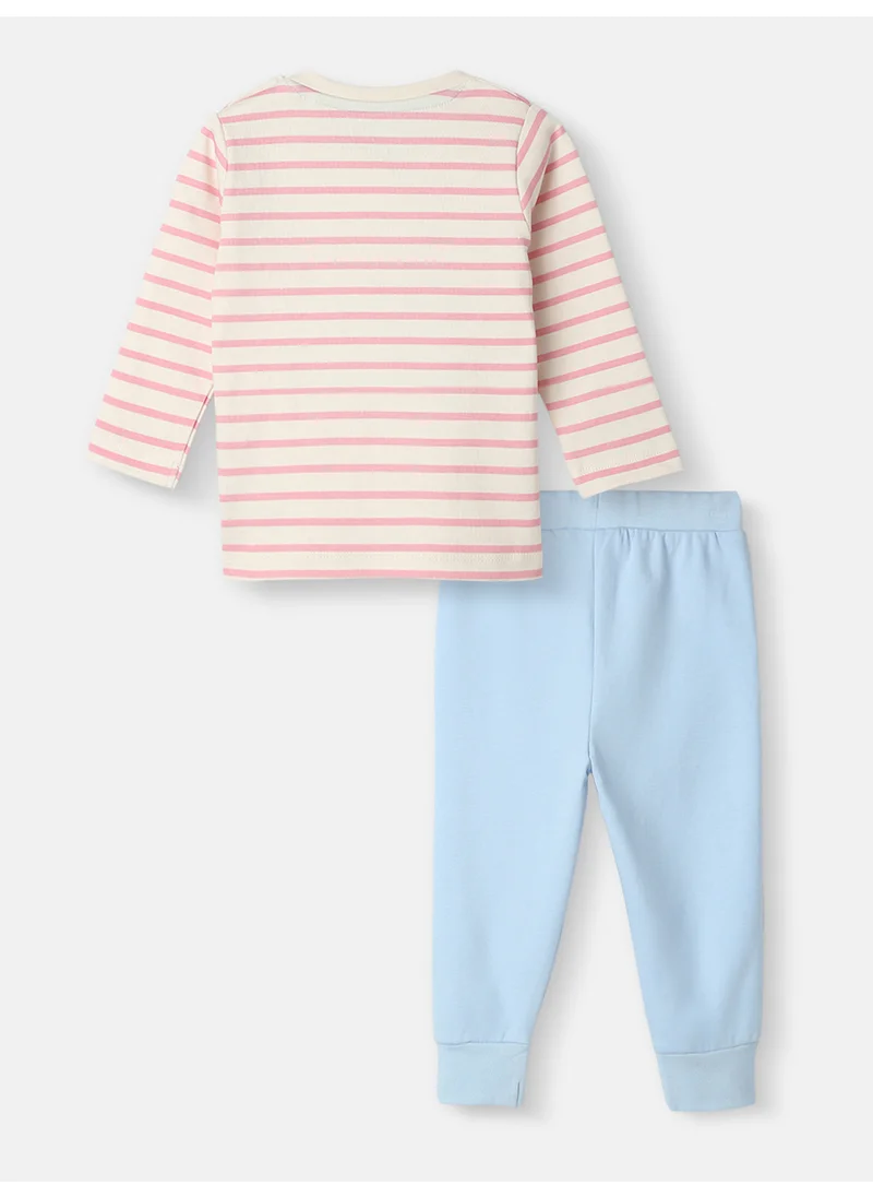 نوتيناتي Nautinati Infant Boys’ Cotton Striped and Graphic Print T-shirt and Joggers Set