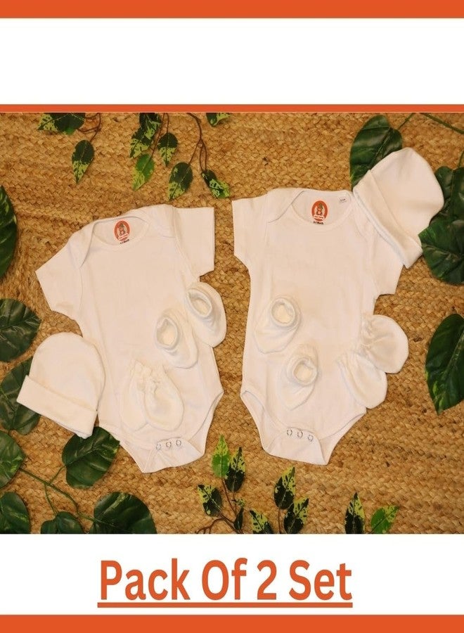 DearChamp طقم ملابس أطفال حديثي الولادة من القطن من Dearchamp®، يتضمن بدلة نوم، وقبعة، وجوارب، وقفازات / مستلزمات أساسية لحديثي الولادة (من 0 إلى 3 أشهر) - Image 2