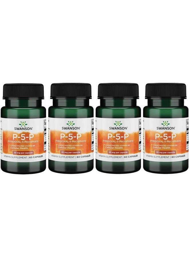 Swanson P-5-P (Pyridoxal-5-Phosphate) Coenzymated Vitaminb-6 20 Milligrams 60 Capsules (4 Pack)