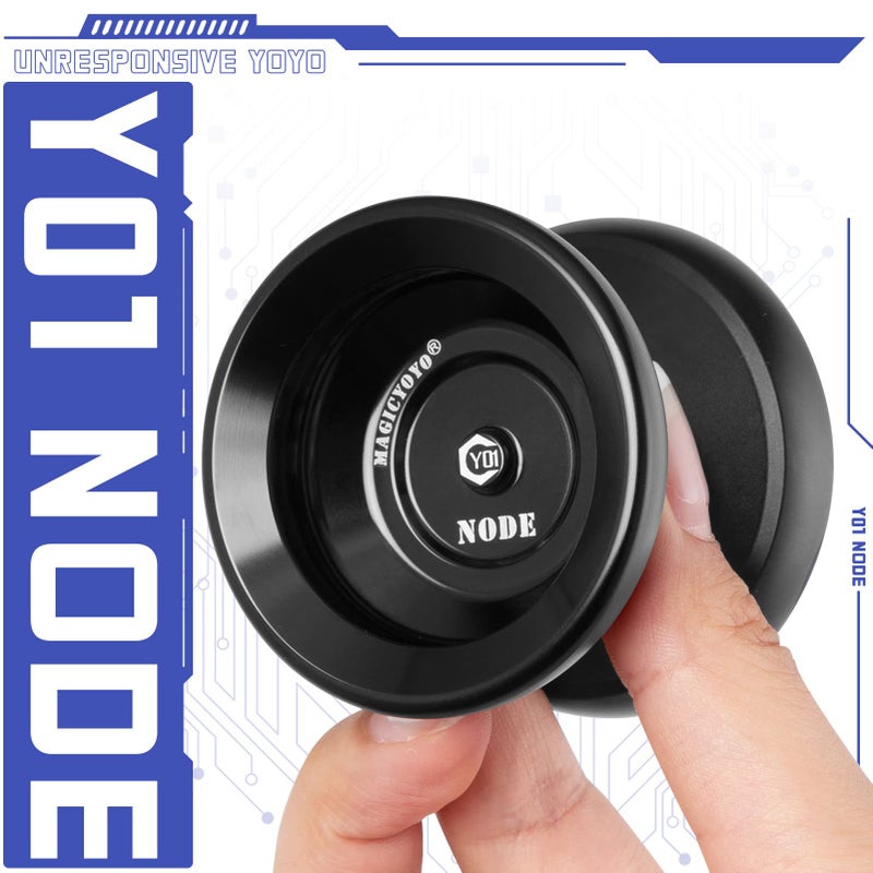 MAGICYOYO Professional Unresponsive Yoyo Y01 Node, Metal Aluminum Yo Yo for Advanced Player, Superior Stable, + 30% Sleep Time, + 5 Replacement Yo-yo Strings, Storge Bag, Glove (Black) - Image 4