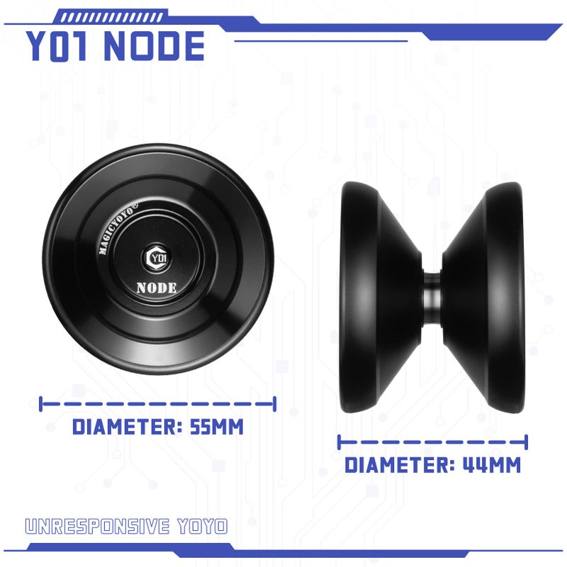 MAGICYOYO Professional Unresponsive Yoyo Y01 Node, Metal Aluminum Yo Yo for Advanced Player, Superior Stable, + 30% Sleep Time, + 5 Replacement Yo-yo Strings, Storge Bag, Glove (Black) - Image 5