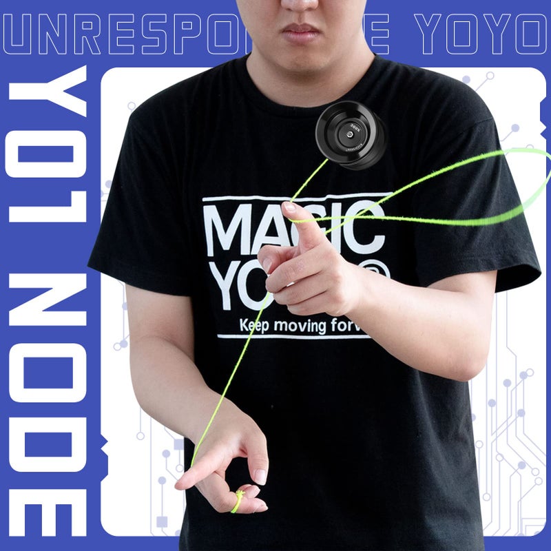 MAGICYOYO Professional Unresponsive Yoyo Y01 Node, Metal Aluminum Yo Yo for Advanced Player, Superior Stable, + 30% Sleep Time, + 5 Replacement Yo-yo Strings, Storge Bag, Glove (Black) - Image 3