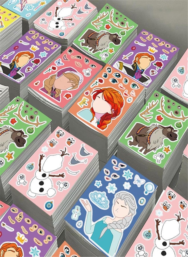 LHST 24 Sheets Make a Face Frozen Stickers for Girls Boys, Make Your Own Stickers for Kids Toddlers, Preschool Children Crafts Party Favor, Rewards, Art Craft, Birthday Gift (Frozen) - Image 5