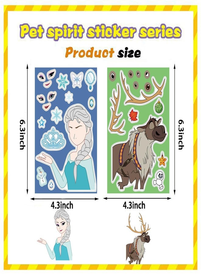 LHST 24 Sheets Make a Face Frozen Stickers for Girls Boys, Make Your Own Stickers for Kids Toddlers, Preschool Children Crafts Party Favor, Rewards, Art Craft, Birthday Gift (Frozen) - Image 2