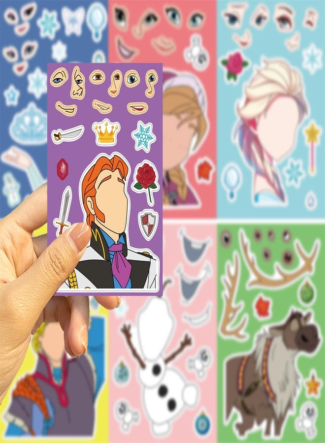 LHST 24 Sheets Make a Face Frozen Stickers for Girls Boys, Make Your Own Stickers for Kids Toddlers, Preschool Children Crafts Party Favor, Rewards, Art Craft, Birthday Gift (Frozen) - Image 3