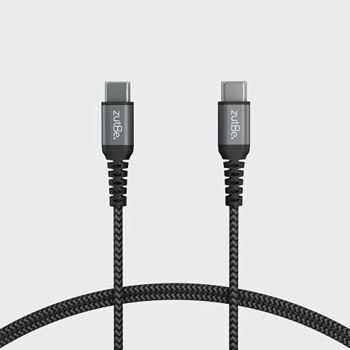 zutBe Shield USB-C to USB-C Braided Cable with Kevlar, 60W Cable with PD for iPhone 17 16 15 Pro and ProMax iPad Pro/iPad Air 4 iPad mini 6 Samsung, Google Phones and More (10ft Silver & Black) - Image 1