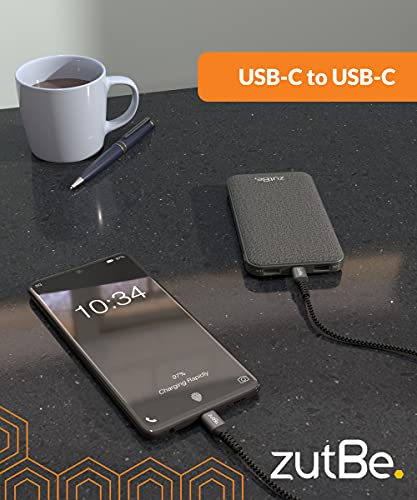 zutBe Shield USB-C to USB-C Braided Cable with Kevlar, 60W Cable with PD for iPhone 17 16 15 Pro and ProMax iPad Pro/iPad Air 4 iPad mini 6 Samsung, Google Phones and More (10ft Silver & Black) - Image 2