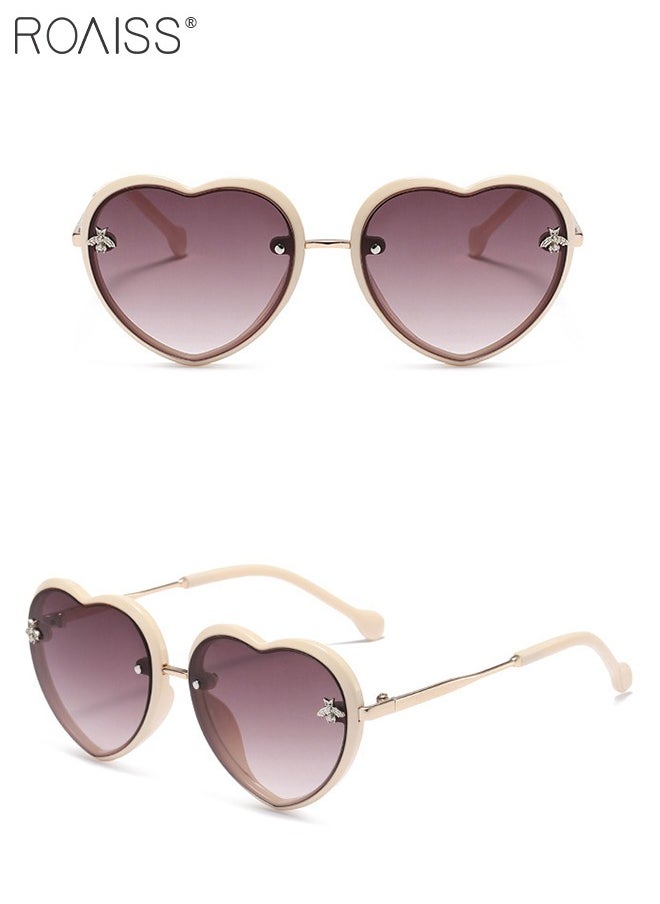roaiss - 2 Pack Kids Unisex Fashion Casual Cute Heart Frame Solid Color Sunglasses - Image 1