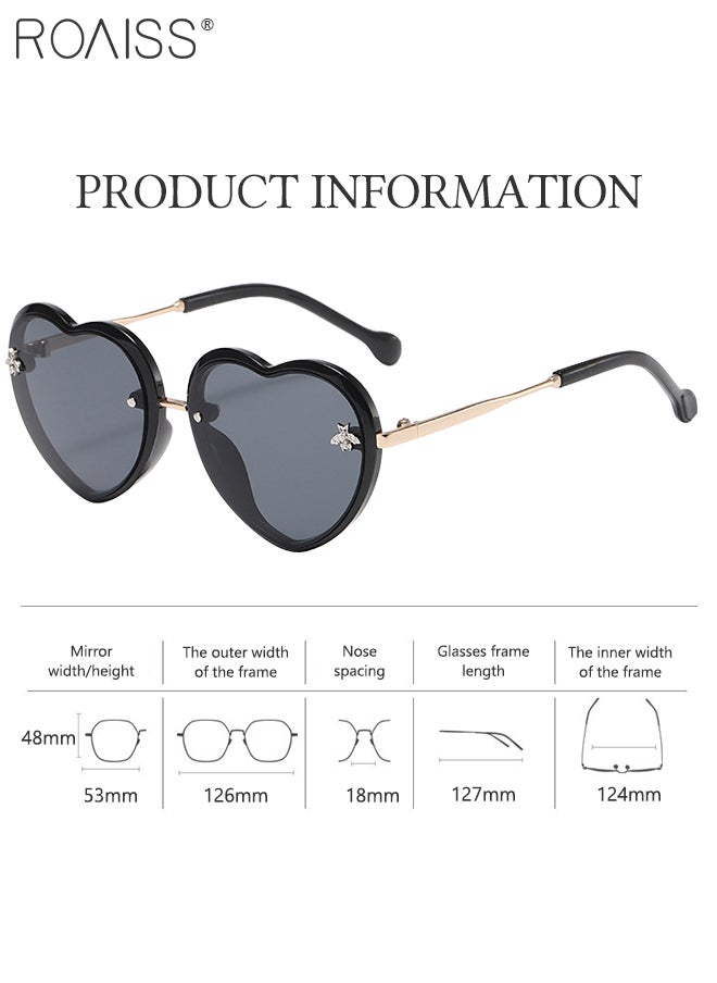 roaiss - 2 Pack Kids Unisex Fashion Casual Cute Heart Frame Solid Color Sunglasses - Image 1