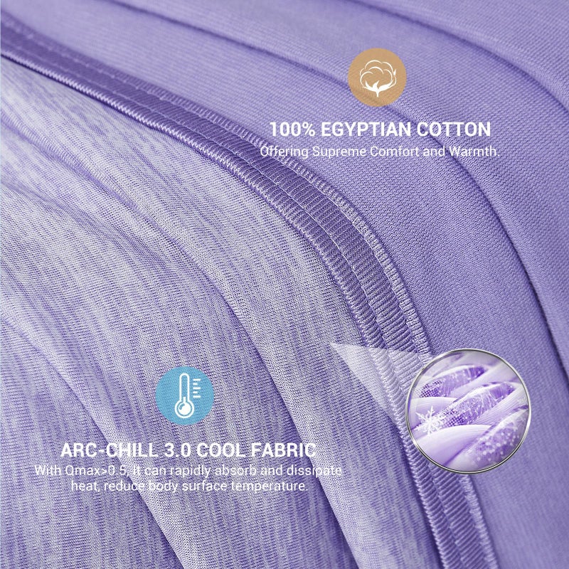 Elegear Revolutionary Cooling Blanket Throw Absorbs Heat to Keep Body Cool for Night Sweats, Arc-Chill 3.0 Cool Fiber Q-Max>0.5 for Hot Sleepers, Lightweight Summer Cold Blankets for Sleeping, Purple - Image 3