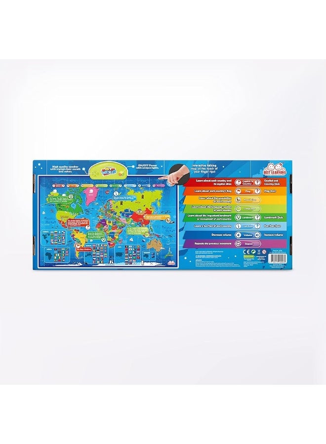 BEST LEARNING i-Poster My World Interactive Map - Educational Talking Toy for Children of Ages 5 to 12 Years Old - Geography Learning Game as a Birthday Gift for Kids Ages 8-12 - Image 1