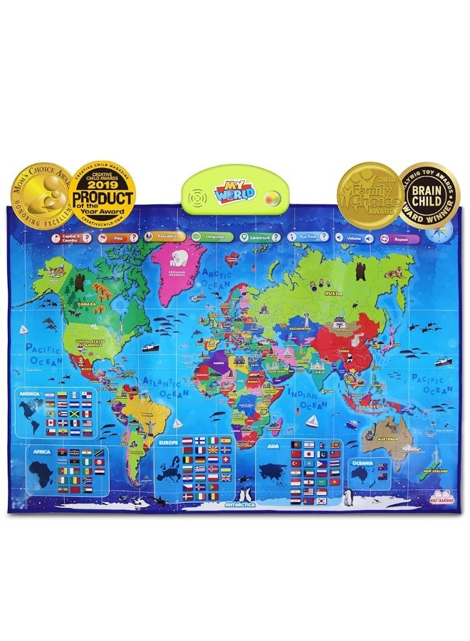 BEST LEARNING i-Poster My World Interactive Map - Educational Talking Toy for Children of Ages 5 to 12 Years Old - Geography Learning Game as a Birthday Gift for Kids Ages 8-12 - Image 5