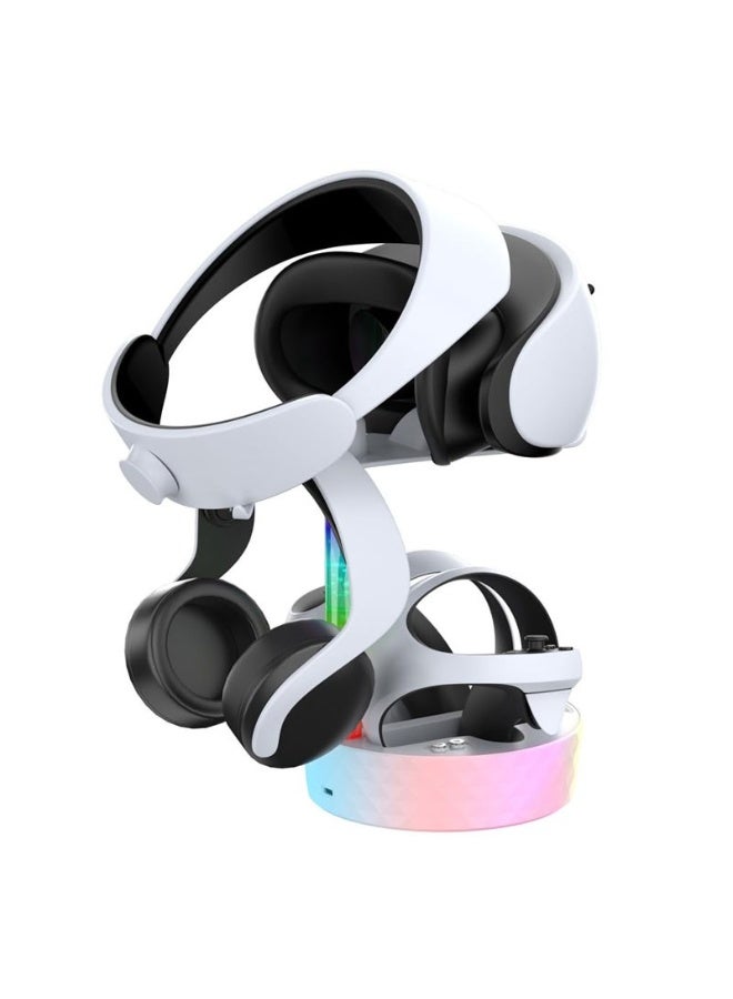 SUNEX PlayStation 5 VR2 Charging Display Stand for Controllers & VR Headset with Magnetic Suction and RGB LED Light - Image 1