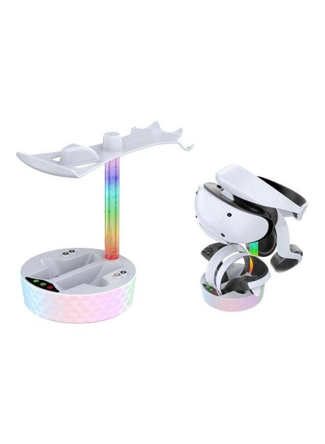 SUNEX PlayStation 5 VR2 Charging Display Stand for Controllers & VR Headset with Magnetic Suction and RGB LED Light - Image 5