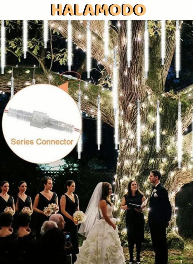 Generic Solar Meteor Shower Lights 20Inch 8Tubes Outdoor Waterproof Lights Falling Rain Drop Lights Snowfall Icicle Cascading String Lights for Holiday & Party & Wedding Decoration - Image 2