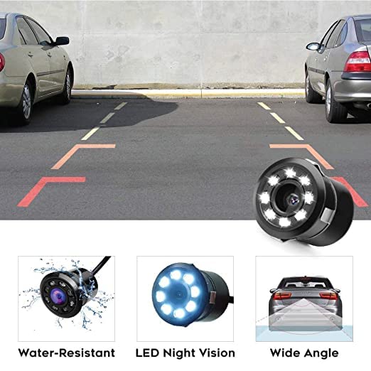 Vocado 8 Led Car Rear View Reverse Backup Parking Camera for All Cars (Metal Body) 8 LED HD Waterproof -Pack Of 1 - Image 5