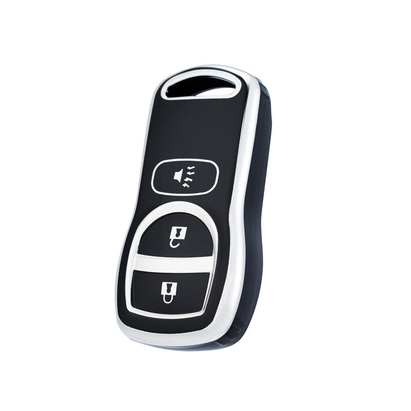 CHATYYD Key Fob Cover for NissanSoft TPU Car Key Cover Compatible with Nissan Altima Armada Quest Frontier Titan Versa Xterra Pathfinder Maxima Murano NV200 350Z AccessoriesBlack - Image 3