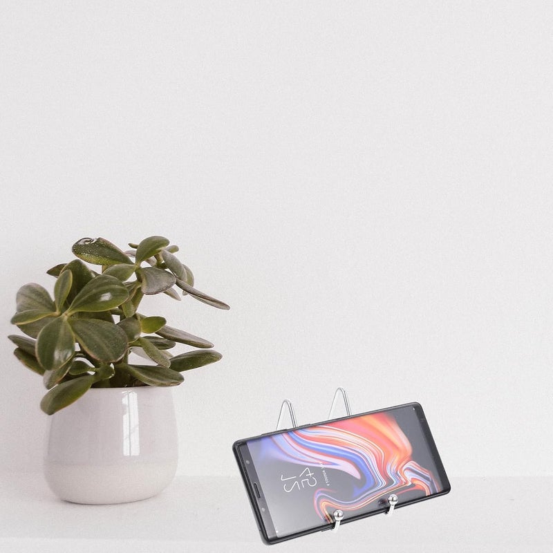 Multipurpose Iron Tablet Stand and Phone Holder for Homeworking, Simple Style Cellphone Rack Desk Organizer with Geometric Metal Frame - Image 5