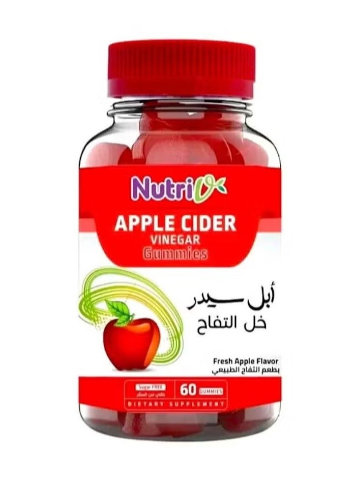 Nutrovia Apple Cider Vinegar Dietary Supplement Natural Apple Flavor - 60 Tablets
