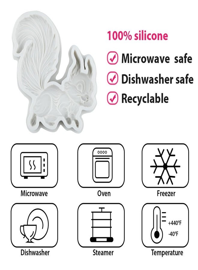 QDMOLDS قالب سيليكون ثلاثي الأبعاد على شكل سنجاب من كيو دي مولدز، قوالب حلوى وشوكولاتة لتزيين الكيك والشوكولاتة والكب كيك، مصنوع من طين البوليمر ومعجون الصمغ. - Image 3