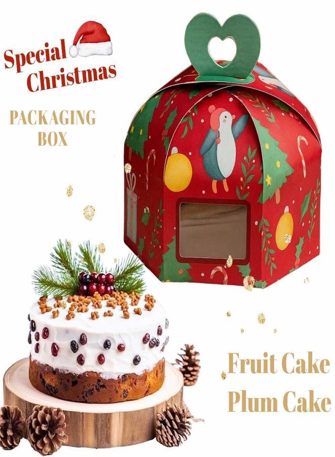 Chic a Choc علبة كيك عيد الميلاد من شيك أ تشوك، نصف كيلوغرام، علبة كيك/كيك برقوق/كيك فواكه/سلة هدايا (عبوة من 8 قطع) - Image 3