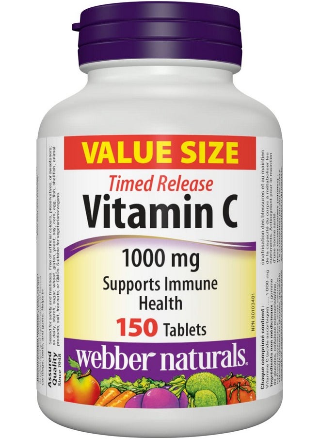 Webber naturals Vitamin C Time Release 1000 Mg 150 Tablets  - Image 1