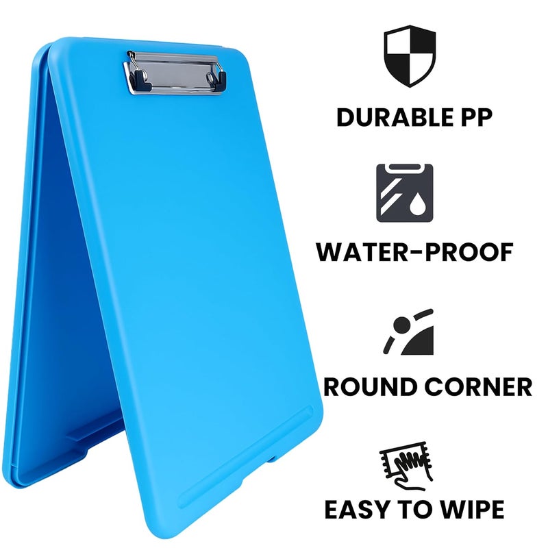 sps Exampad A4 Plastic Clipboard with Built-in Storage and Pen Holder - Ideal for School, Office, Travel - Perfect for Students and Professionals, School and Office - Blue - Image 5