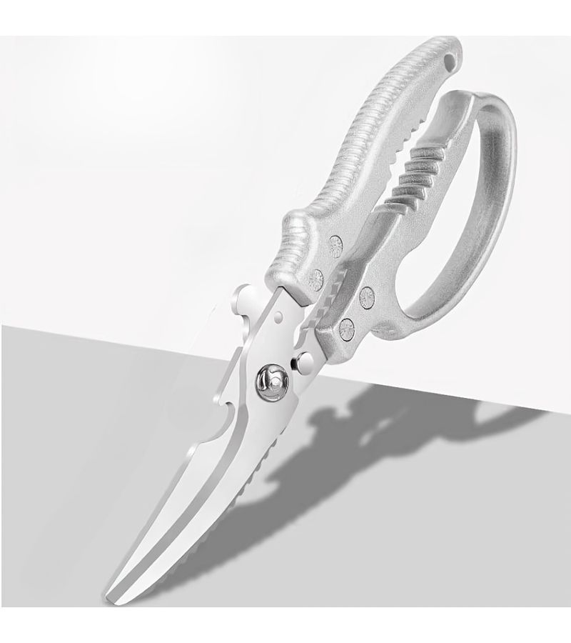 Silvery Stainless Steel Chicken Bone Scissors Kitchen Shears For Seafood BBQ And Cooked Food - Image 1
