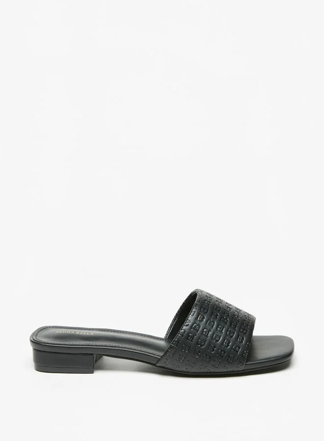 Flora Bella By Shoexpress Women's Textured Slip-On Sandals With Block Heels