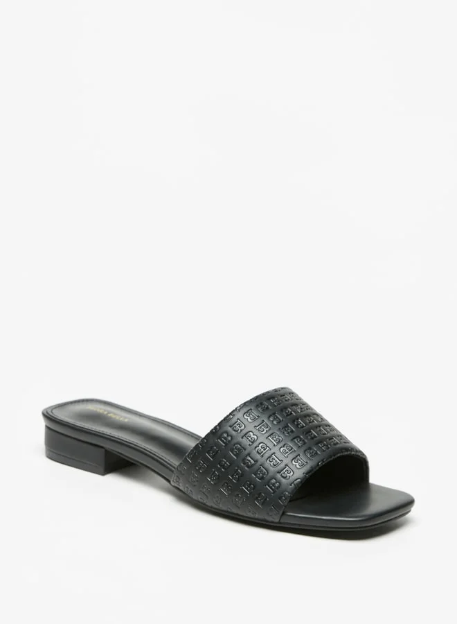 Flora Bella By Shoexpress Women's Textured Slip-On Sandals With Block Heels