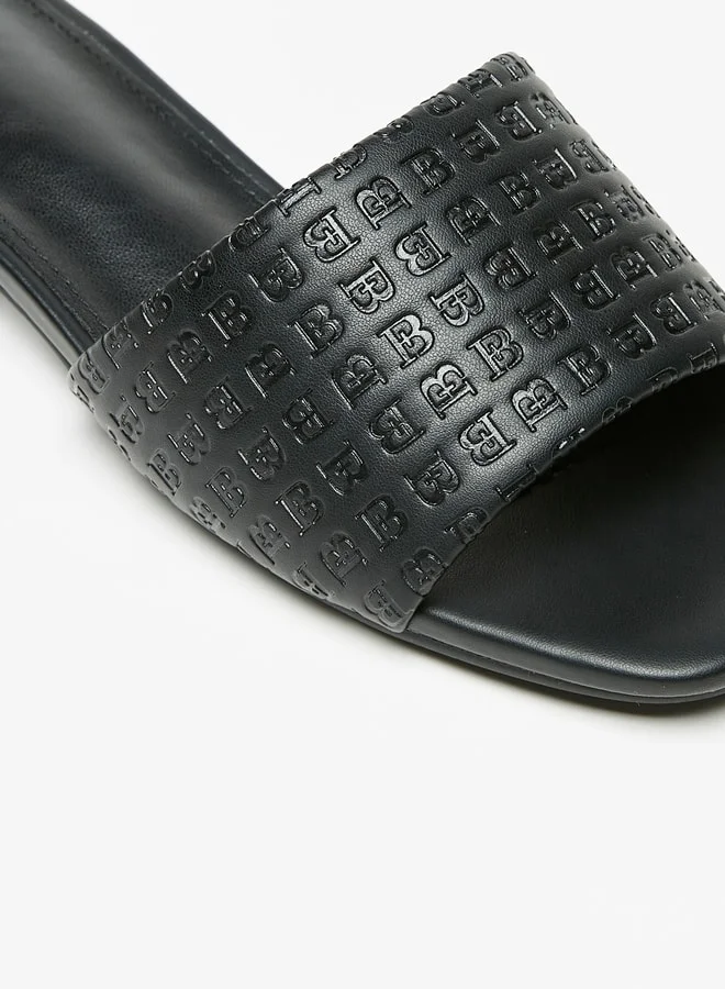Flora Bella By Shoexpress Women's Textured Slip-On Sandals With Block Heels