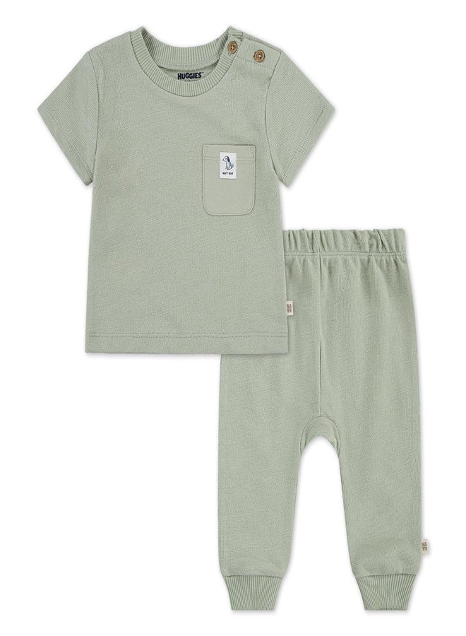 HUGGIES One Pocket T-Shirt and Pants 2-Piece Outfit Set - Image 1