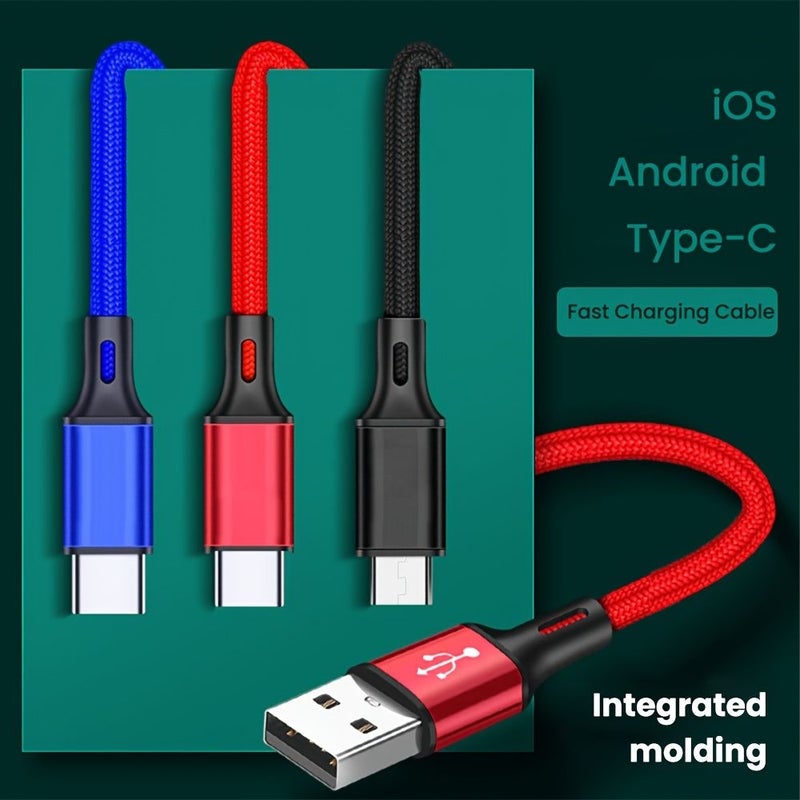Blue 66W 9.84 Inch Short USB Type C Cable 3A Fast Charging Data Cable For Mobile Phone Power Bank - Image 4