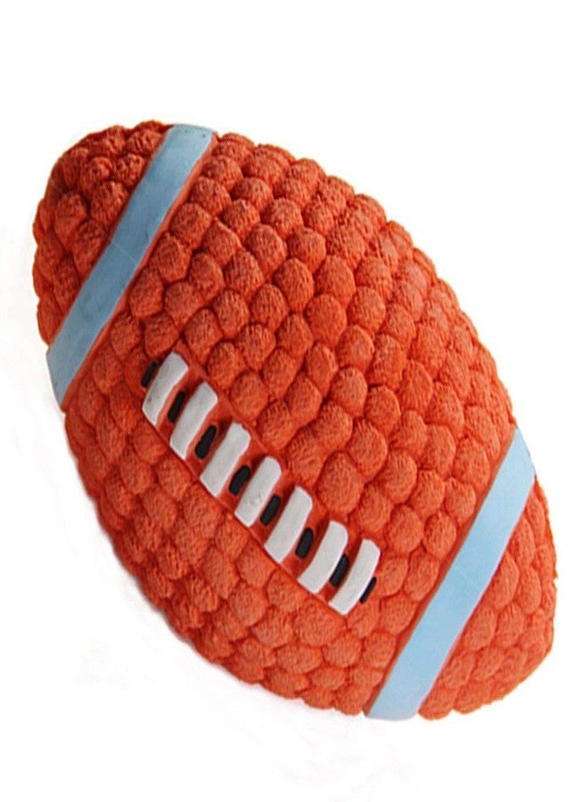 Pet Believe Dog Latex Squeaky Rugby Ball Toy (Medium, Multicolored) - Image 1