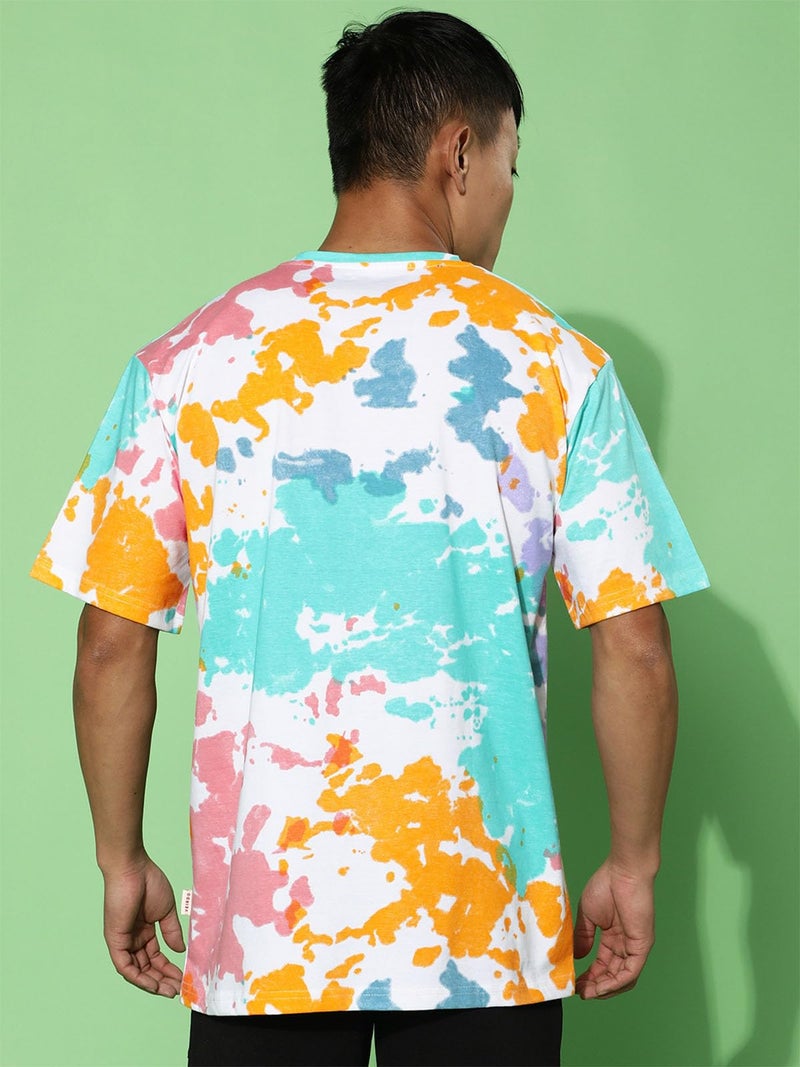 Veirdo® Men's Pure Cotton Oversize Fit Round Neck Half Sleeves Original Diney's Mickey Merch Tie-Dye Multicolor T-Shirt (VD_OS_ST3008_TD_M) - Image 2
