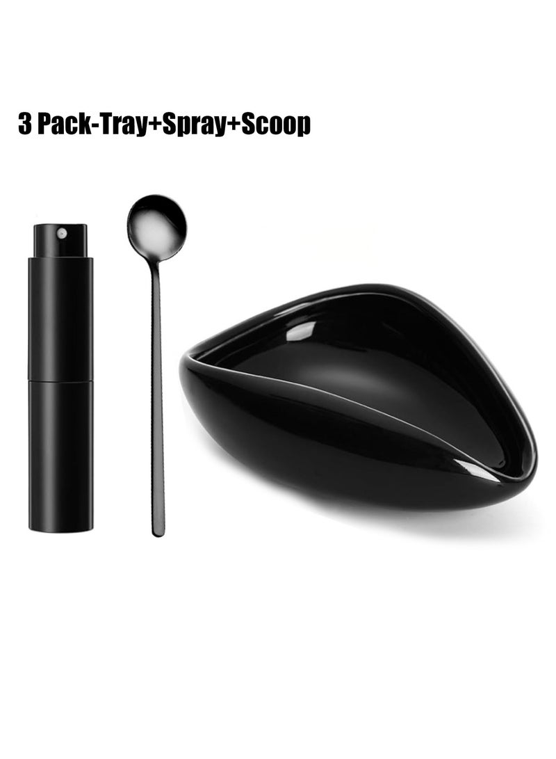 TDAO Coffee Bean Dosing Tray Coffee Spoon and Spray 3-Piece Set Black for Coffee Preparation Home Use Barista Tools - Image 1
