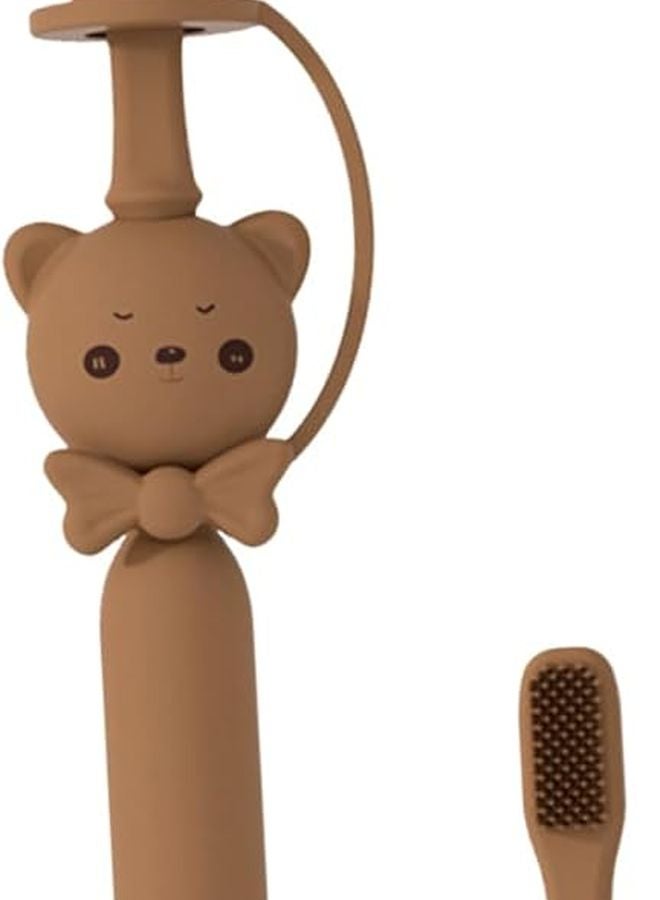 Winnie Silicone Baby Toothbrush With Suction Base Oral Care Training Tool Random Color - Image 1