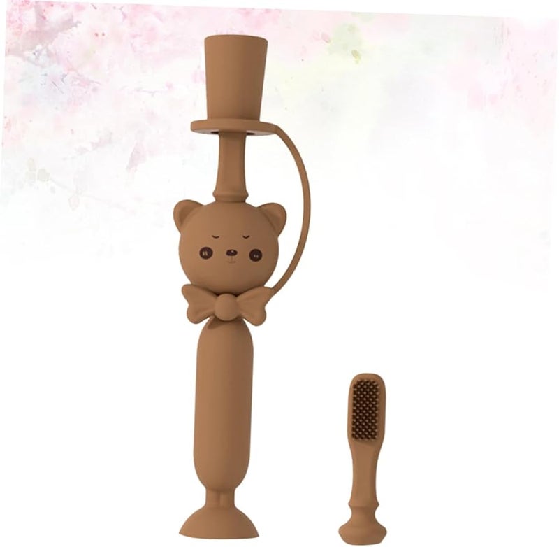 Winnie Silicone Baby Toothbrush With Suction Base Oral Care Training Tool Random Color - Image 5