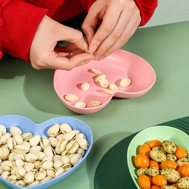 Kolorful Heart Shaped Dinner PlatesSmall Snack Dessert Dishes Unbreakable SetSnack Plate LightweightEcoFriendlySafe for SaladDessertSnackCakeFruit SteakHousehold Seasoning Dish Blue - Image 5