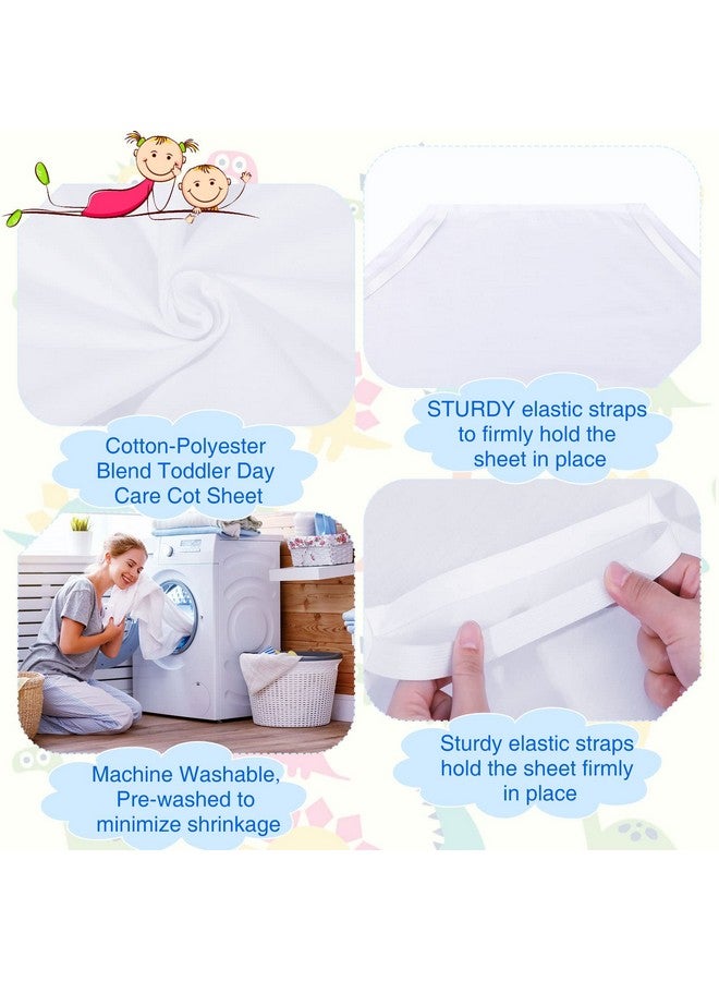 Macarrie 20 Pcs Daycare Cot Sheets for Toddler and Preschool Pure Cotton Breathable Fabric Standard Daycare Bed Fitted Sheet for Boys and Girls, 51.18'' W x 23.62'' L(Classic Style) - Image 4