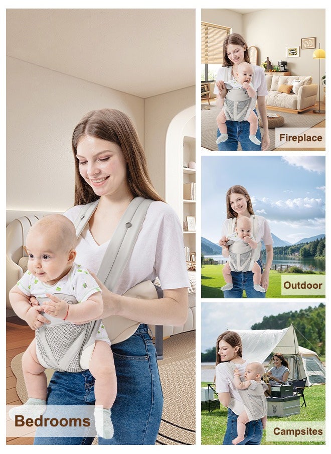 Baby Carrier Sling with Windproof Hood, Portable Baby Carrier Ergonomically Designed, Breathable Mesh, Suitable for Toddler Girls and Boys