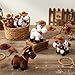 Vertintong 9 Pack Horse Stuffed Animals 4 Inch Mini Plush Toy Standing Plush Horse with Cowboy Hat and Bandana Detachable Chain for Animal Theme Birthday Party Decor SupplieSpotted Color - Image 4