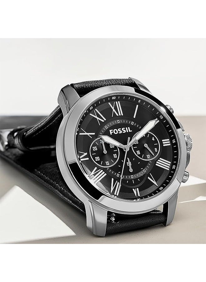 FOSSIL Fossil Men's imported waterproof leather Quartz Watch -FS4812- Black bracelet  - Image 3