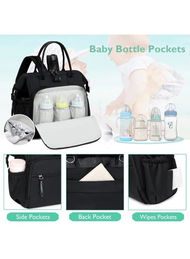 LORADI Large Diaper Bag Tote, 14 Pockets Stylish Baby Bag with Stroller Clips and 3 Insulated Pockets, Baby Shower Essentials - Image 3