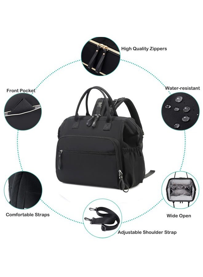 LORADI Large Diaper Bag Tote, 14 Pockets Stylish Baby Bag with Stroller Clips and 3 Insulated Pockets, Baby Shower Essentials - Image 4