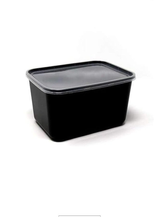 SURAKO COLLECTIONS Black container with lead for Food storage microwave safe, kitchen storage, Reusable plastic containers for food delivery, Fridge storage container | (Sq,1000 ml - Pack of 15) - Image 3