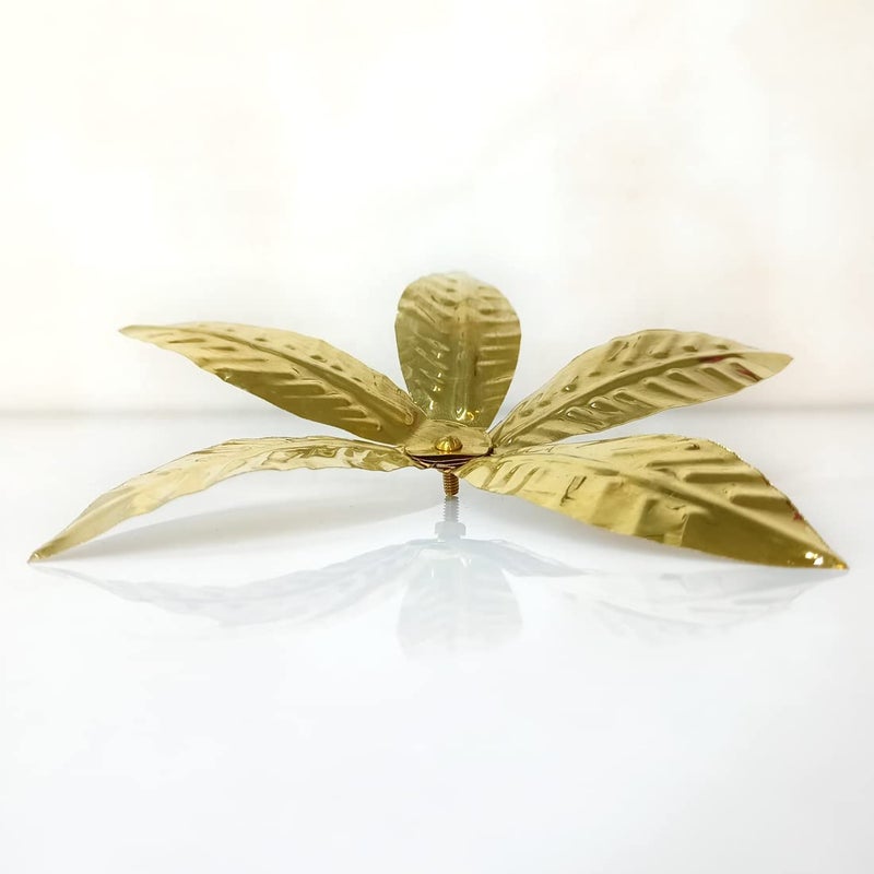 MAYAPURI MAYAPURI Pure Brass Amra Pallav for Puja or Original Pital Pooja Aam PattaMango Leaves 35x3x35 inches For Religious and Worship use Small Size Pack of 1  - Image 1